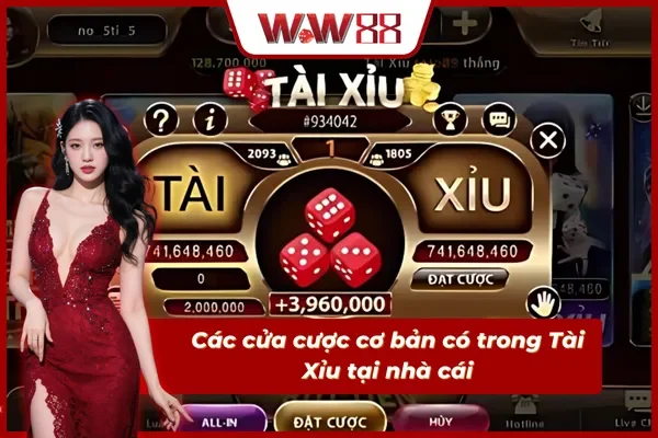 Những cửa cược cơ bản sẽ có trong Tài Xỉu Online tại nhà cái